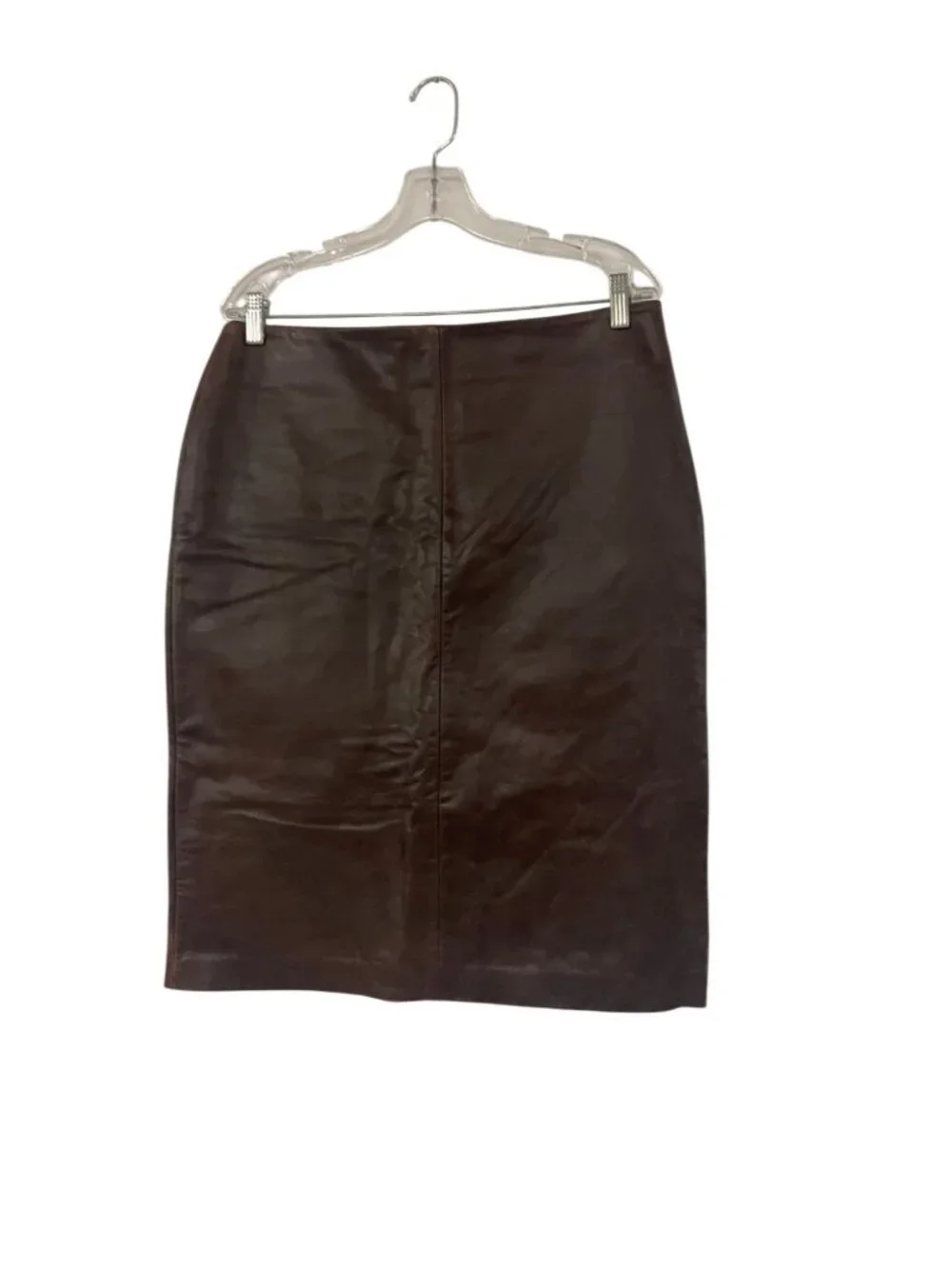 Zara Studio Womens Leather Skirt Medium Burgundy Pencil Straight 5479/910 NWT